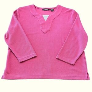 Speculation Petites 3/4 Sleeve Top Pink/Mauve Size Petite XL